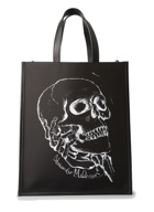 Skull Leather Tote Bag in Black