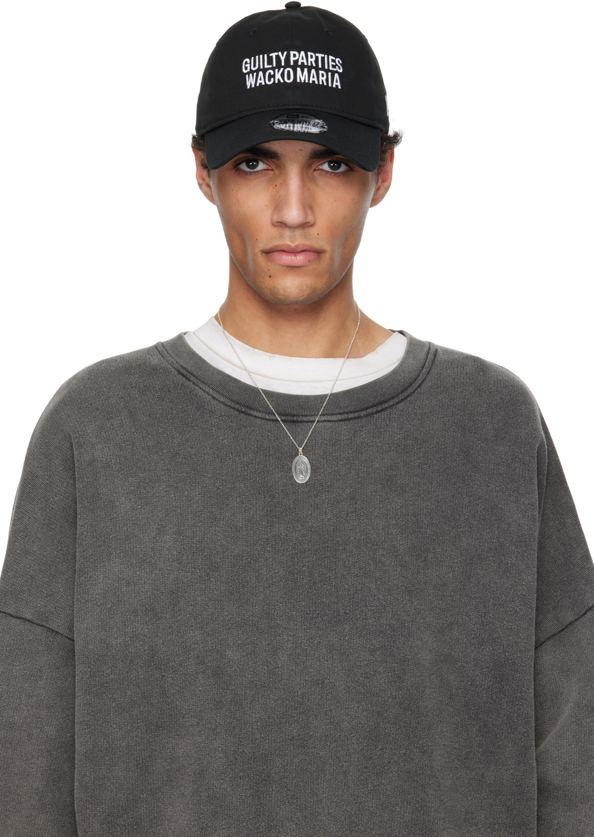 WACKO MARIA Silver Maria Medal Necklace