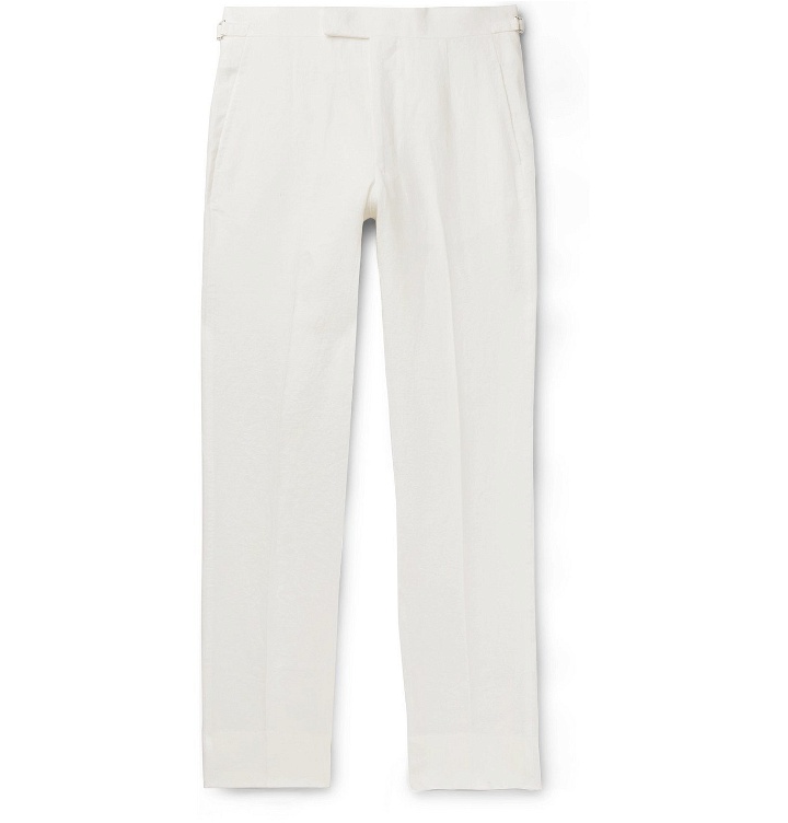 Photo: Anderson & Sheppard - Linen Trousers - White