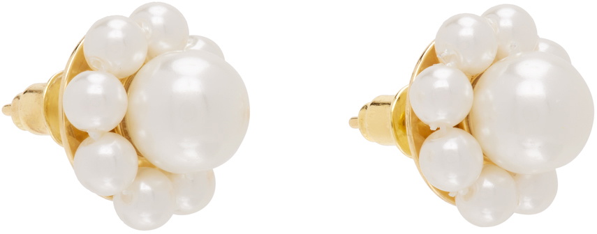 Simone Rocha White Daisy Stud Earrings Simone Rocha