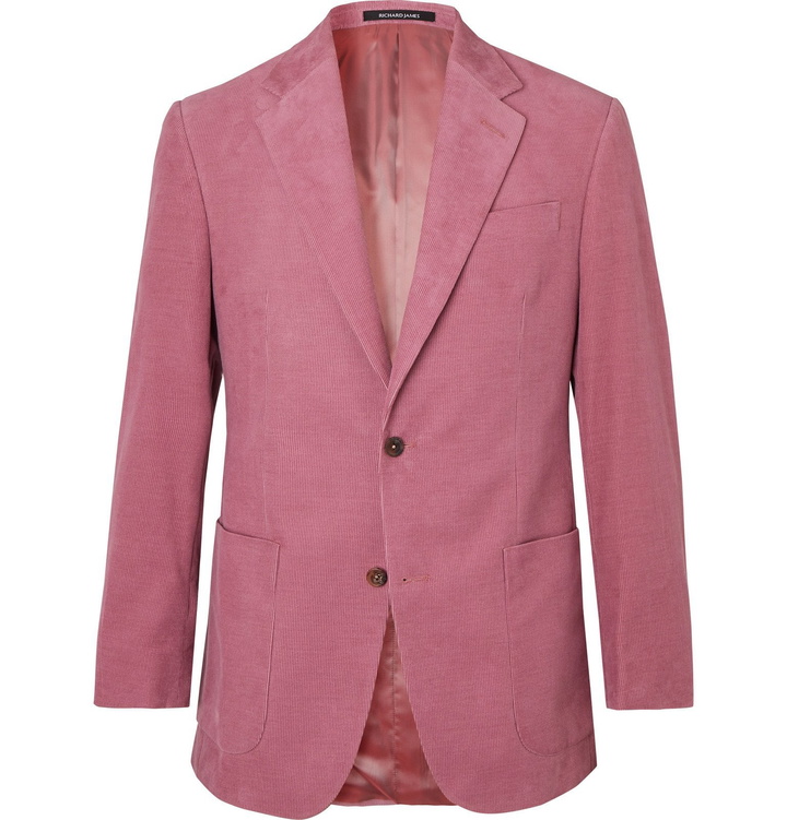 Photo: Richard James - Pink Hyde Slim-Fit Cotton-Corduroy Suit Jacket - Pink