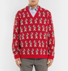 Gucci - Dancing Pig-Intarsia Wool Sweater - Men - Red