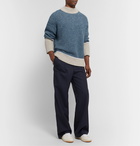 Jacquemus - Pierre Distressed Colour-Block Ribbed Merino Wool Sweater - Blue