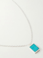 Mikia - Rectangle Sterling Silver Turquoise Necklace
