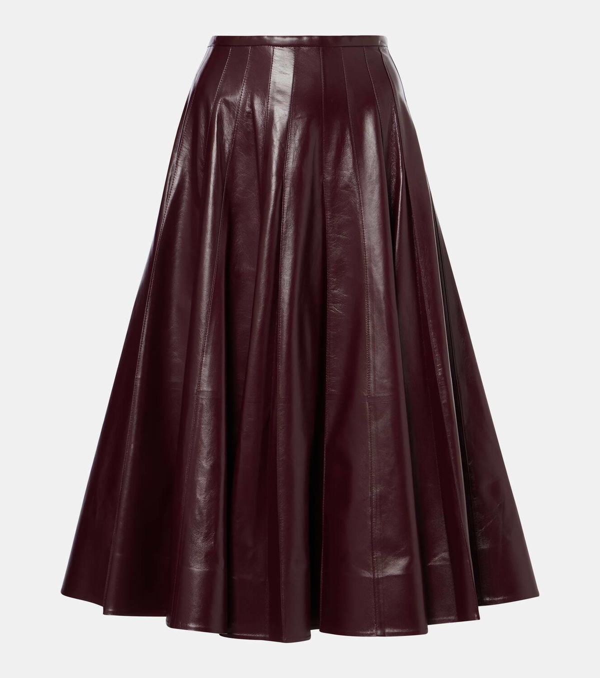 Bottega Veneta Pleated leather midi skirt Bottega Veneta
