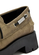 Alexander Wang Carson 50 Waxed Suede Boat Shoes Beige