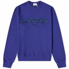 Lanvin Men's Curb Embroidered Crew Sweat in Majorelle Blue