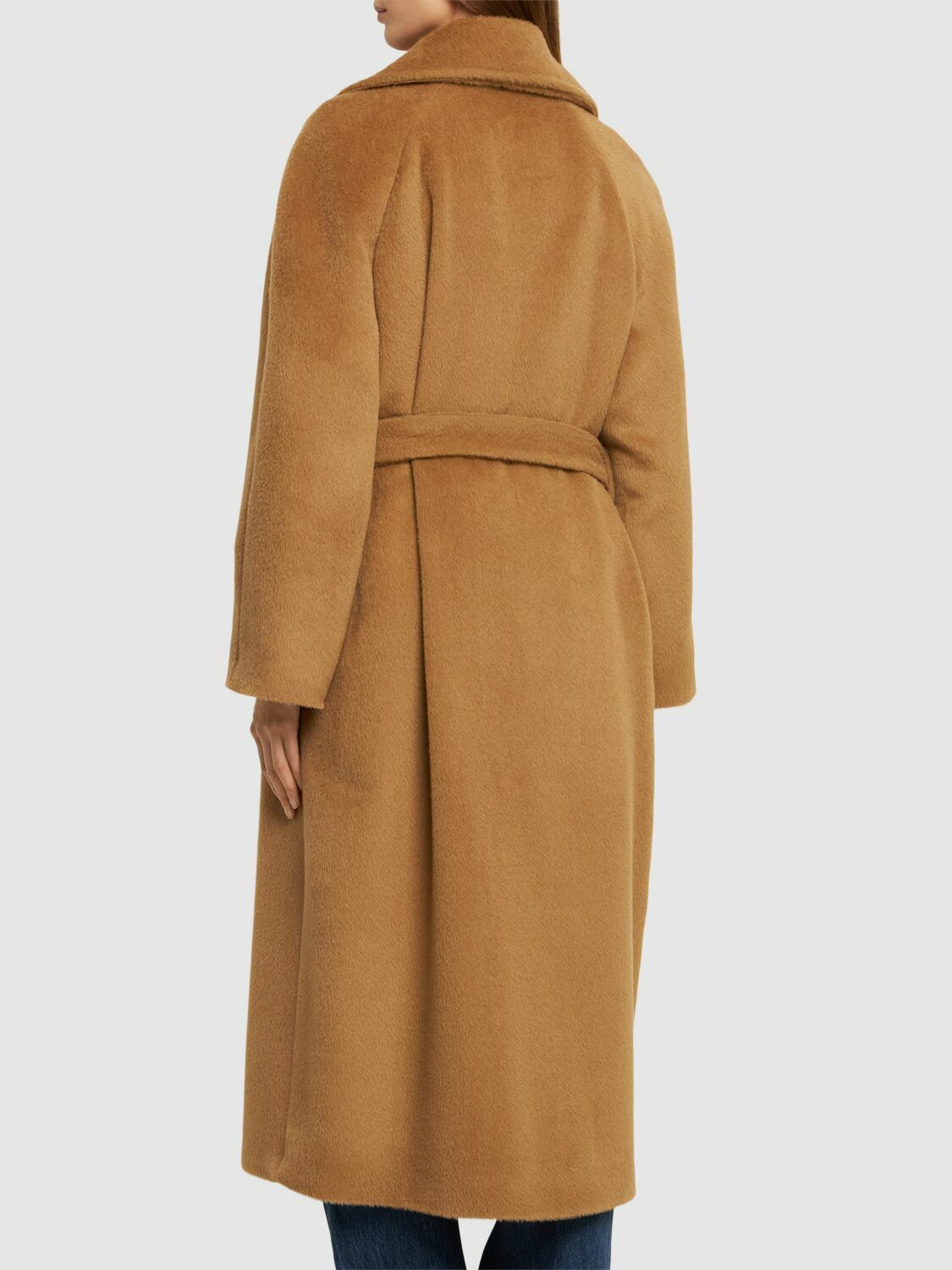 ALBERTA FERRETTI Belted Alpaca & Wool Long Coat