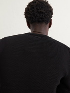 SAINT LAURENT - Waffle-Knit Cotton Sweater - Black