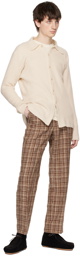 AURALEE Brown Check Trousers