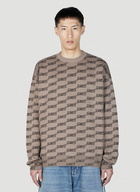 Balenciaga - Logo Jacquard Sweater in Beige