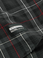 Neighborhood - Logo-Appliquéd Checked Cotton Shirt - Black