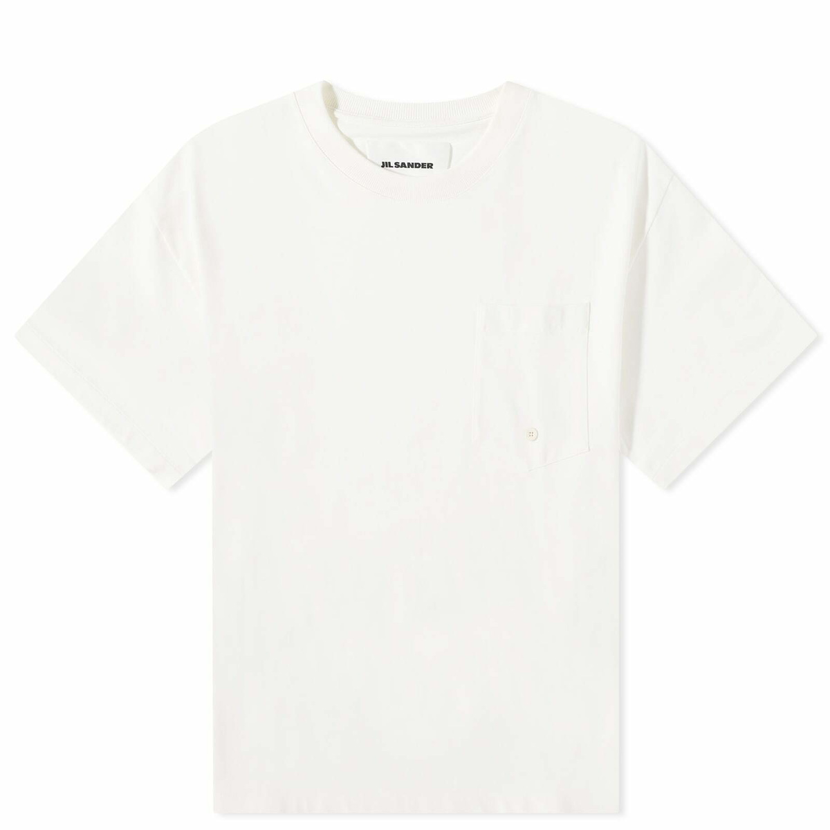 Jil Sander Men's Beaded Detail T-Shirt in Natural Jil Sander