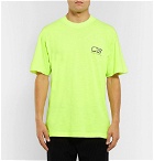 CMMN SWDN - Ridley Logo-Print Neon Cotton-Jersey T-Shirt - Men - Yellow