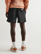 Nike - Sportswear Straight-Leg Logo-Embroidered Cotton-Jersey Drawstring Shorts - Black