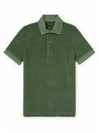 TOM FORD - Logo-Embroidered Cotton-Blend Terry Polo Shirt - Green