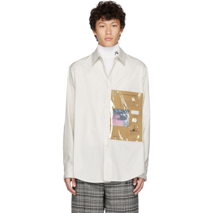 Photo: Raf Simons White and Beige Plastic Pocket Shirt