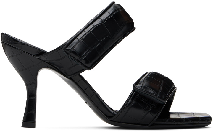 Photo: GIABORGHINI Black Perni 03 Croc Heeled Sandals