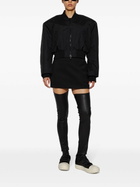 Rick Owens Black Thigh High Leather Sneaker Boots