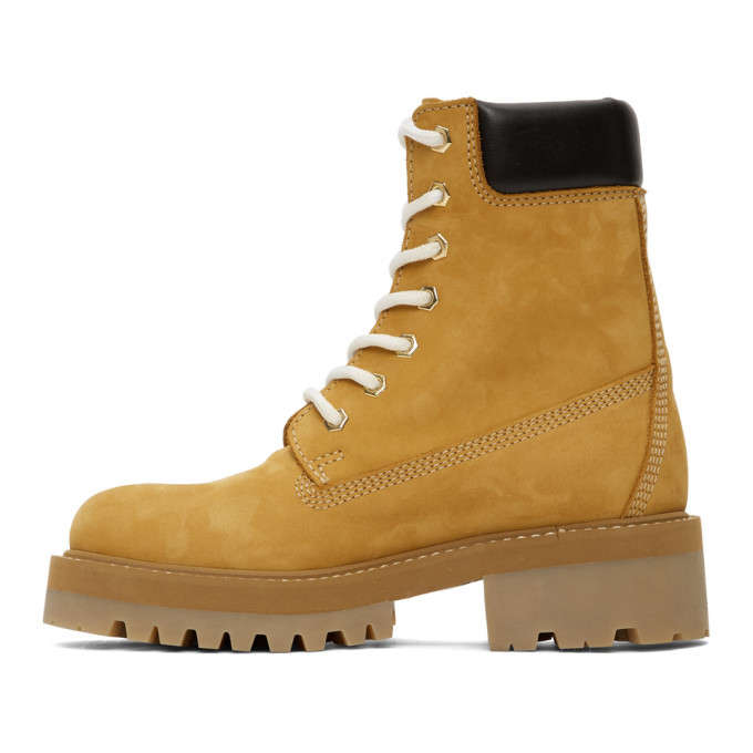 VETEMENTS Tan New Trucker Boots Vetements