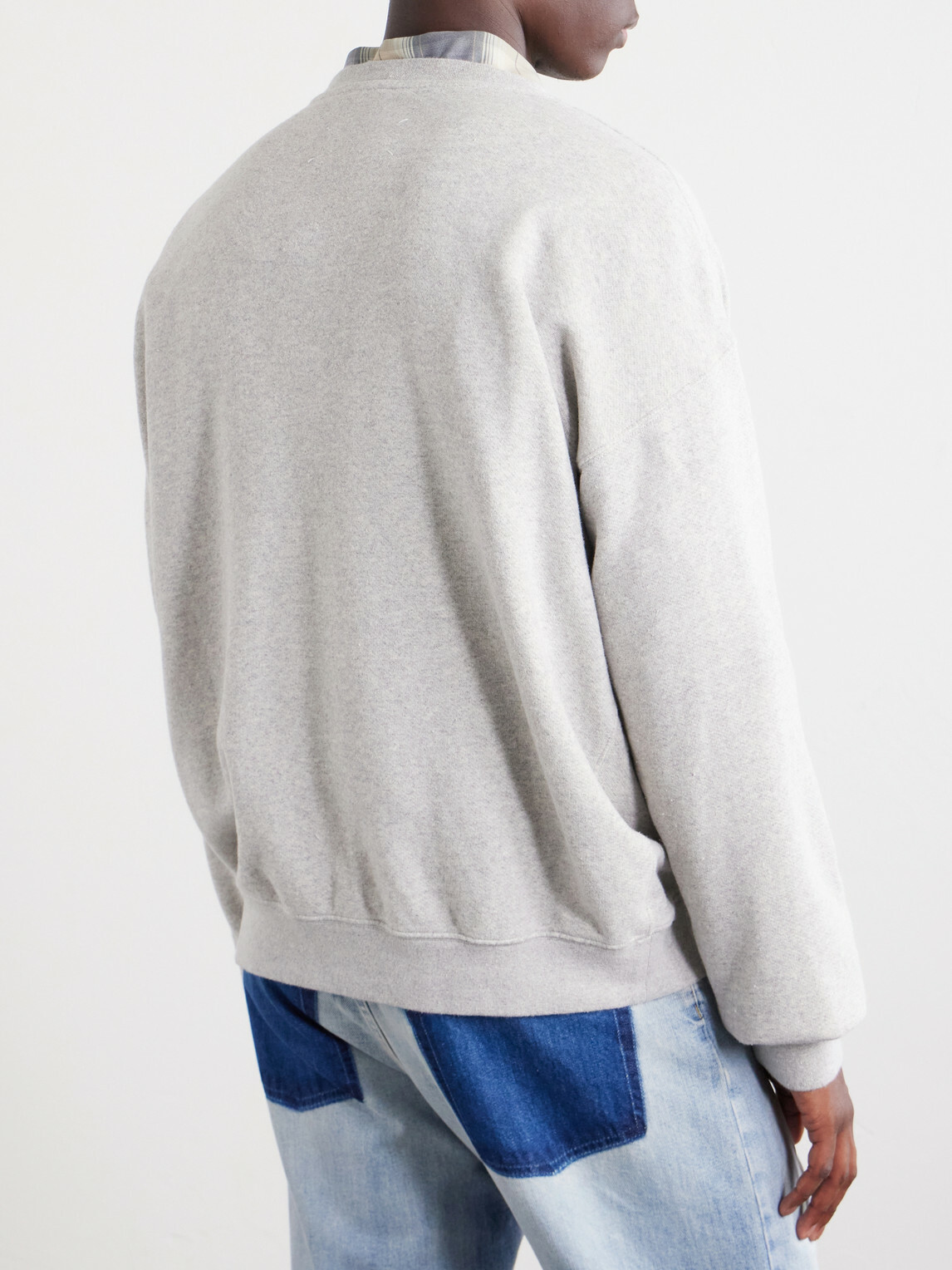 Maison Margiela - Double Layered Cotton-Fleece Sweatshirt - Gray