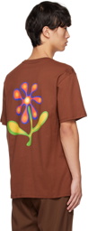 Saturdays NYC Brown Airbrush Flower T-Shirt