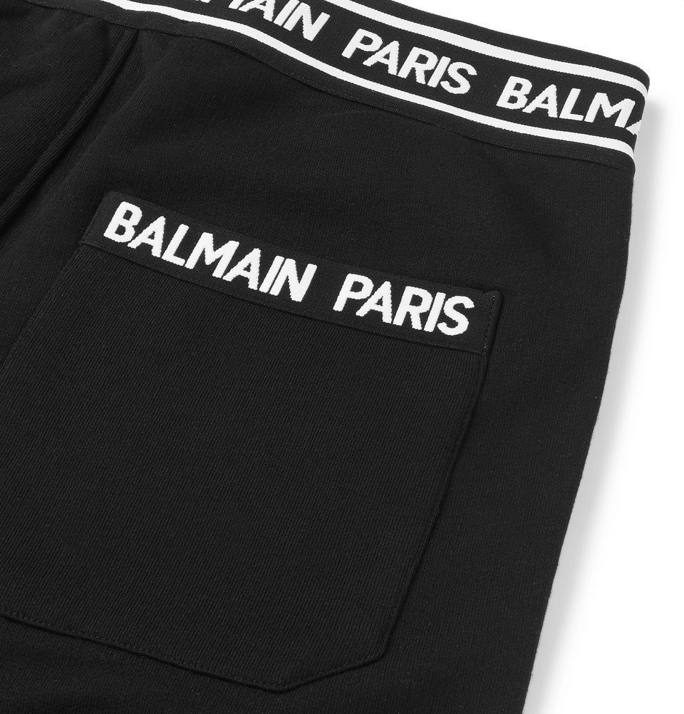 Cotton sweatpants with Balmain Paris logo black - Men