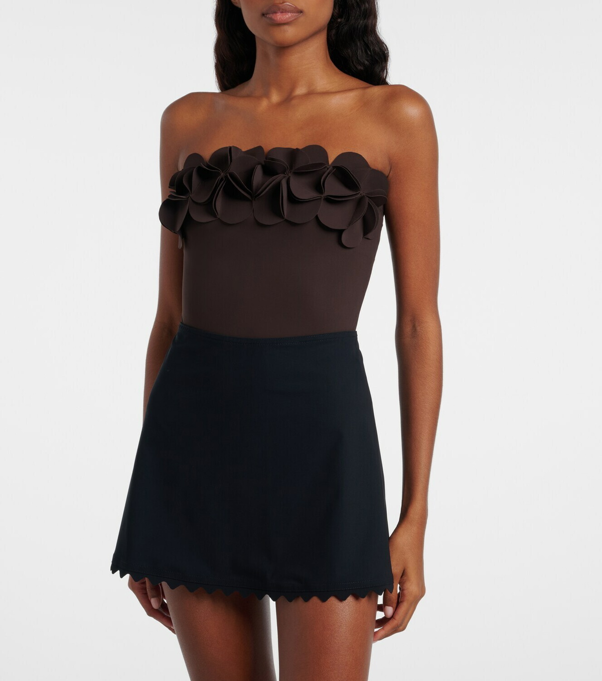 Karla Colletto Ines scalloped miniskirt