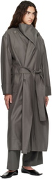 ISSEY MIYAKE Gray Lustrous Wool Trousers
