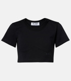 The Attico Cropped cotton jersey T-shirt