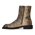 Andersson Bell Tan and Black Python Chelsea Boots