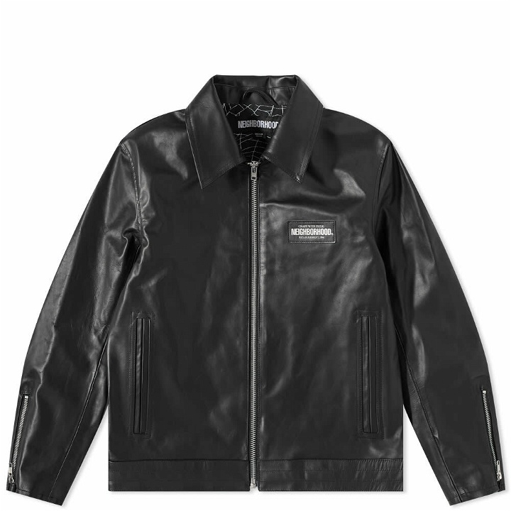 Photo: Neighborhood Men's Single Leather Jacket in Black