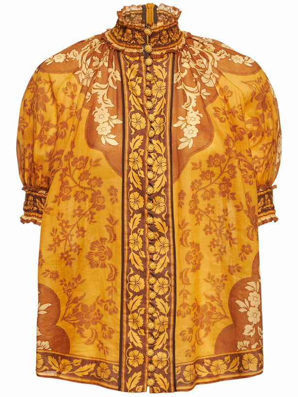 Photo: ZIMMERMANN - Raie Printed Puff Sleeve Blouse