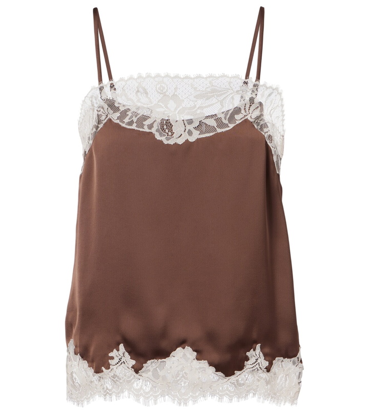 Photo: Faithfull Lace-trimmed satin top