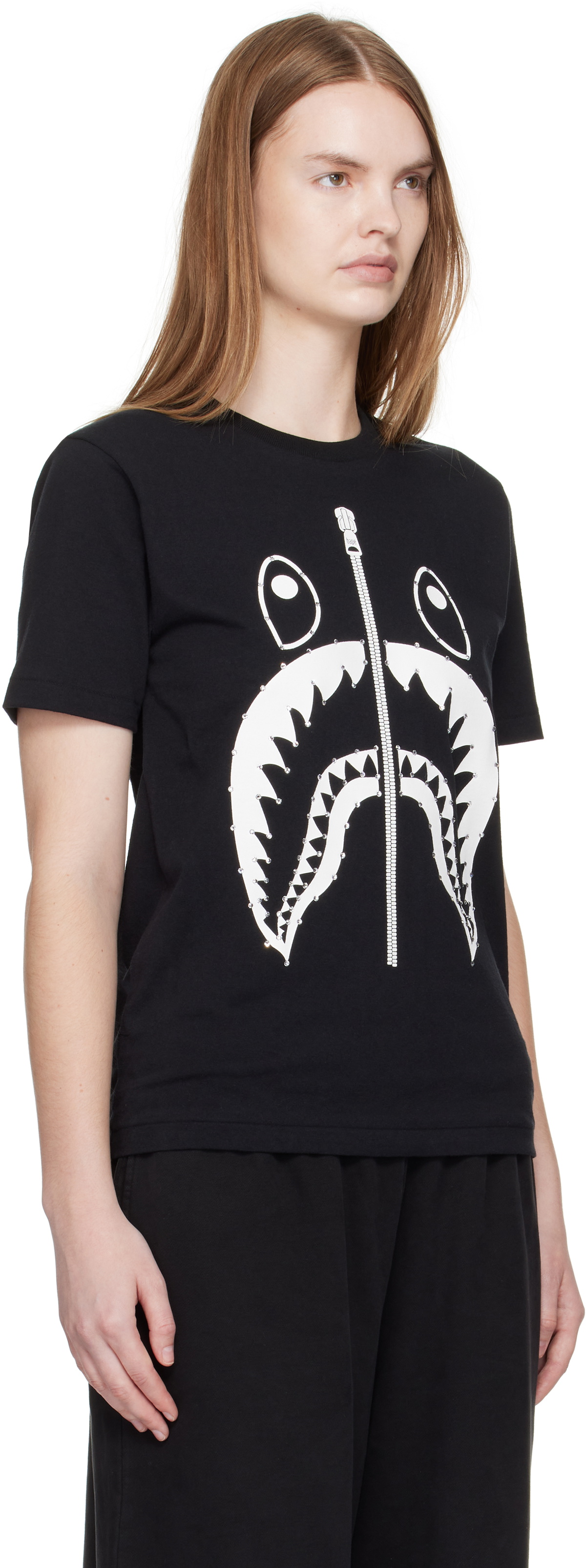 BAPE Black Crystal Stone Shark T-shirt
