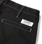 Flagstuff - Wide-Leg Pleated Webbing-Trimmed Cotton-Blend Shorts - Black