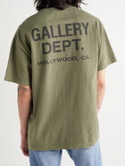 GALLERY DEPT. - Logo-Print Distressed Cotton-Jersey T-Shirt - Green