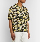Loewe - Camp-Collar Floral-Print Matte-Satin Shirt - Yellow