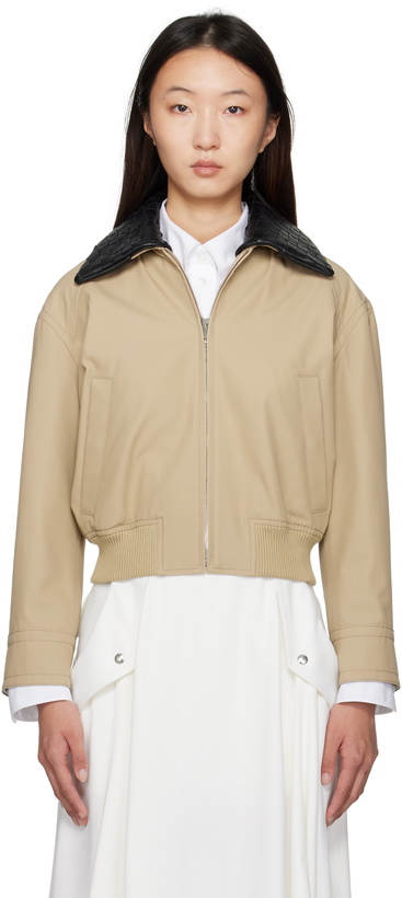 Photo: Bottega Veneta Beige Cotton Twill Blouson Jacket