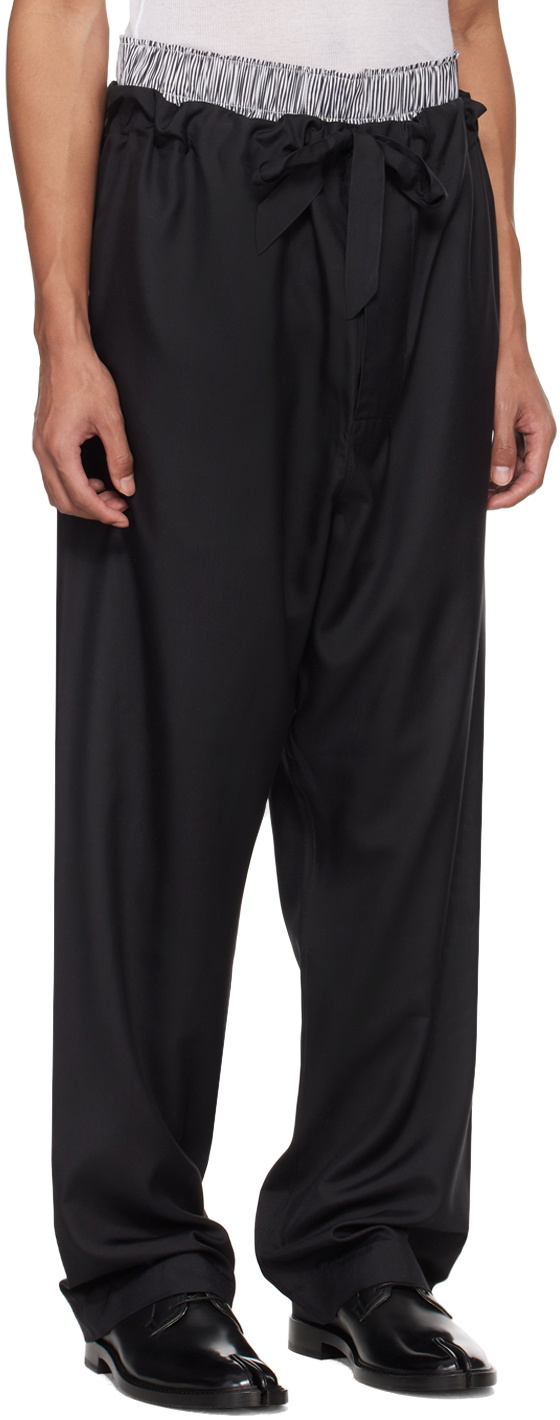 Maison Margiela Black Drawstring Trousers