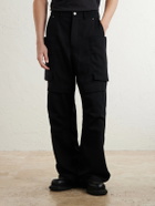 Rick Owens - Stefan Flared Grain De Poudre Wool Cargo Trousers - Black