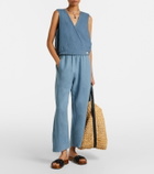 Velvet Celine linen wide-leg pants