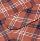 Mr P. - Camp-Collar Checked Tencel Shirt - Orange