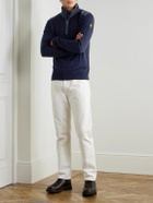 Belstaff - Kilmington Shell-Trimmed Merino Wool Half-Zip Sweater - Blue