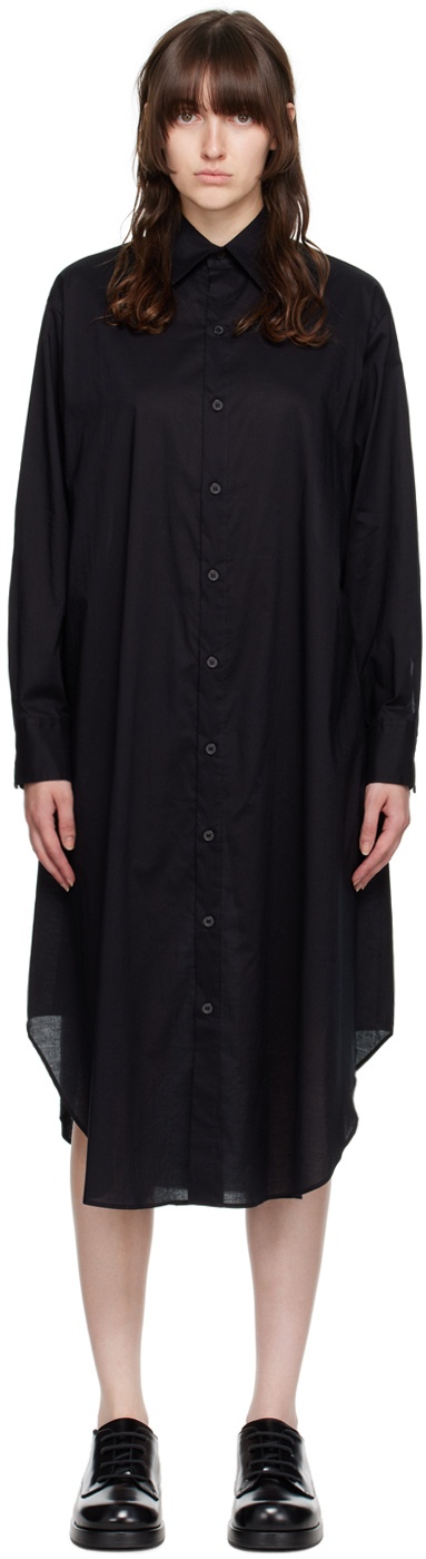 Yohji Yamamoto Black Button Up Midi Dress Yohji Yamamoto