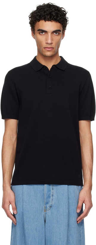 Photo: Reigning Champ Black Cotton Cashmere Riviera Polo
