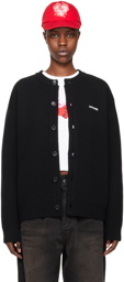 We11done Black Embroidered Cardigan