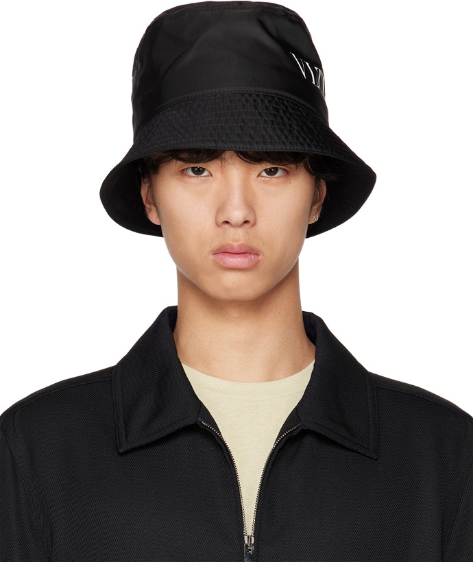 Photo: Valentino Garavani Black Print Bucket Hat
