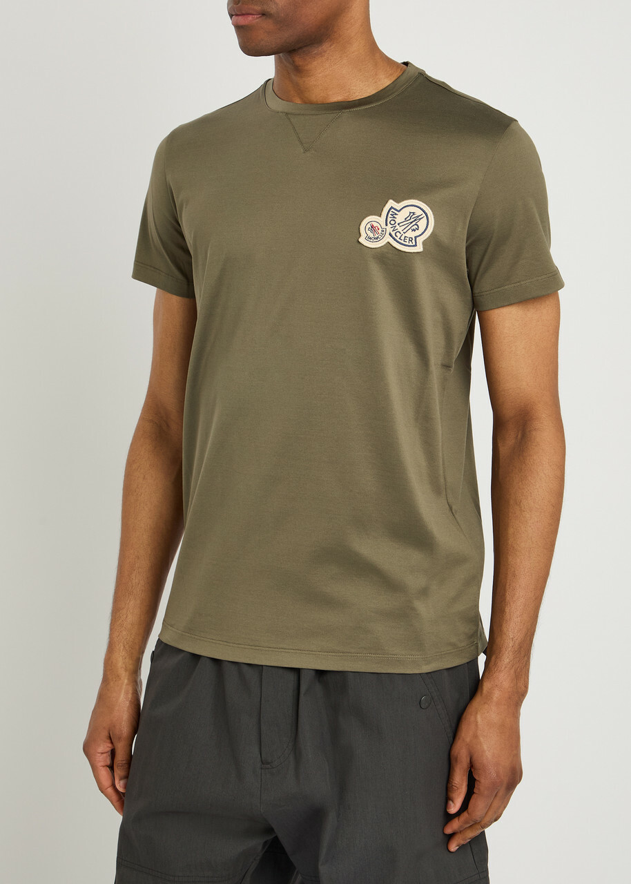 Moncler Logo Cotton T-shirt Khaki Moncler