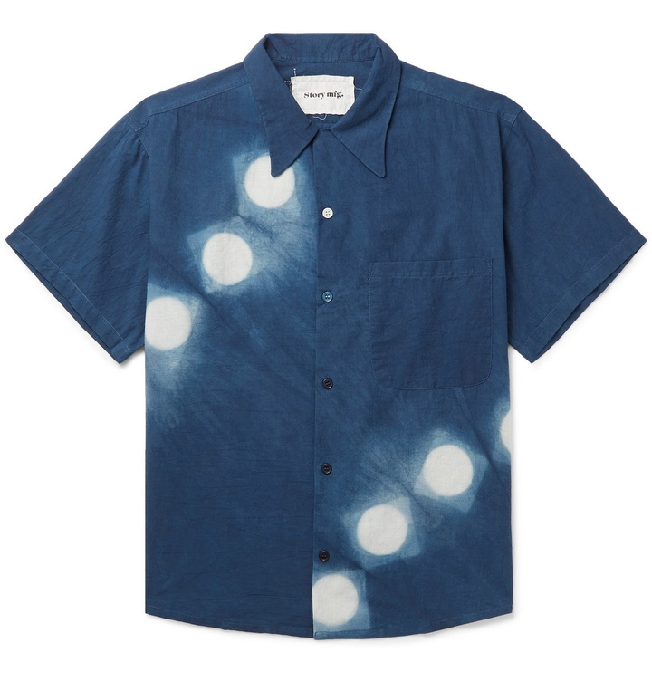 Photo: Story Mfg. - Shore Printed Indigo-Dyed Organic Cotton Shirt - Blue